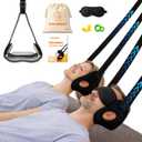 Durchbruch Neck Stretcher Hammock for Daily Neck Relief  Adjustable Cervical Traction Device with Removable Pads, Silicone Protectors, Eye Mask, Earplugs & Travel Bag (Raven)