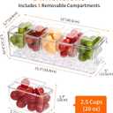 Chilled Condiment ServerTaco Bar Serving Set for Party15.3" Condiment Serving Platters with 5 Separate Lids and Removable Compartments, Set of 5 Serving Spoons & 2 Clips (5 Containers, 1 pack)