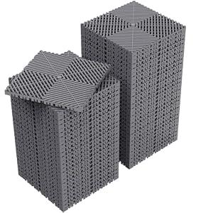 Jocoevol 60-Pcs Interlocking Tile, 12" x 12" Indoor/Outdoor Self-Drainage Interlocking Floor Tiles, Non-Slip Heavy-Duty Polypropylene Splicing Flooring Tile for Garage Patio Pool Bathroom, Grey