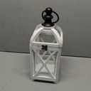 Farmhouse Wooden Lantern  Rustic Small 6.3” x 6.3” x 20.4” Lanterns for Indoor & Outdoor Decor, Decorative Lanterns Without Glass Panels