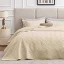 Love's cabin Quilts for Queen Bed Camel Bedspreads Bedding Set - Summer Lightweight Bedspread Comforter - Wave Pattern Bedding Coverlet for All Season - 3 Pieces (1 Quilt, 2 Pillow Shams)