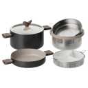  Nonstick Soup Pot With Lid, 4.5Qt Non Stick StockPot Large Cooking Pot with Lid, Titanium - containing Soup Pot, Induction Compatible, PFOA/PFOS Free (Midnight Black)