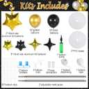 Gejoy 110 Pcs Black Gold Balloons Column Stand Kit Adjustable Tower Stand from 1.4 to 6.6 ft with Bases for Graduation Wedding Birthday Baby Shower Party