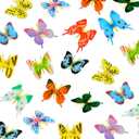 Canlierr 36 Pcs Plastic Butterflies Fake Butterflies Action Figures Art Lifelike Butterfly Removable Reusable Cake Decoration for Party Favor Wall Garden Decor, 12 Styles
