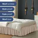 Wrap Around Dust Ruffle Bed Skirt - Wheat - for Queen Size Beds w/ 12 Inch Drop - Easy Fit Elastic Strap - Adjustable Pleated Bedskirt w/Brushed Fabric - Wrinkle Free - for Women, Men, Kids & Teens