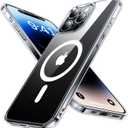 TORRAS Magnetic Case [ Never Yellow][Military Grade Drop Tested] [Compatible with MagSafe] Protective Slim Case Designed for iPhone 14 Pro Max 6.7'', Diamond Clear