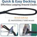 2 Pack 3/4" x 30' Dock Lines - Marine Grade Nylon Boat Rope with 18" Loop for Docking and Mooring - Double Braided Boat Lines, High Strength, Easy Handling, Heavy Duty, Fray Resistant - Black