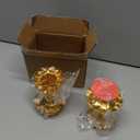 2 Pcs Lotus Candle Holders Metal Gold for Diwali Lotus Ghee Candle Stand Indian Decorations Oil Lamps for Buddha Temple Home Decor