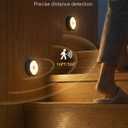 Radar Motion Sensor Puck Lights with Remote, 2400mAh RGB Rechargeable Wireless Under Cabinet Lighting for Kitchen, Magnet Stick on LED Closet Lights, Cordless Push Light for Counter, Stairs