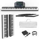 AiJoy 88 Keys Piano Keyboard with Magnetic Connection, ASP-10M Detachable Electric Piano for Beginners, Portable Digital Piano for Travel with Sensitive Keys, MIDI Support, Carry Bag (black)