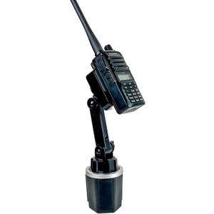 Adjustable Height Cup Holder Mount for Anytone BaoFeng Icom Kenwood Yaesu Handhelds Now with Mic Holder