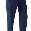 ZENGVEE Women's Quick Dry Hiking Cargo Pants with 5 Pockets Lightweight Athletic Travel Outdoor Joggers Casual Track (Blue, S)