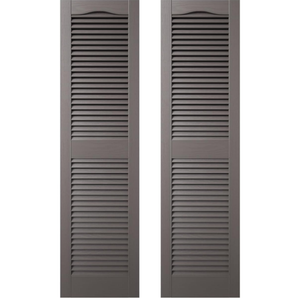 Builders Edge BEL1140044010 TailorMade Cathedral Top Center Mullion, Open Louver Shutter (Per Pair), Musket Brown