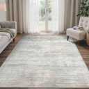 BEIMO Area Rugs 6x9 for Living Room Bedroom, Modern Abstract Machine Washable Rug, Large Soft Low Pile Floor Carpet with Non Slip Backing for Dining Room, Light Grey/Beige