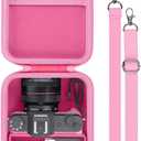Camera Case for VJIANGER/VETEK/NIKICAM/Yatao 4K Vlogging Camera,Carrying Case Holder for 4K Vlogging Camera and Accessories(Pink Case)
