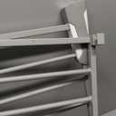 Babelio 31.5-55" No Bottom Bar Baby Gate Extra Wide, 2-in-1 Auto Close Dog Gate for The House, Stairs and Doorways, with Large Walk Thru Door, Grey