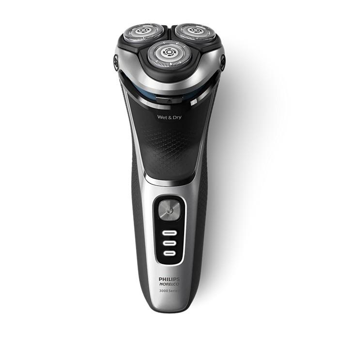 Philips Norelco Shaver 3900 Series, Wet and Dry Electric Shaver, P-Cap, Travel Pouch, Silver, Model S3341/92