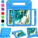 AVAWO Kids Case for iPad 9.7 inch (2018/2017 Model) 6th/5th Generation, iPad Air 2 Cover with Built-in Screen Protector, Durable Lightweight Shockproof Handle Stand for Toddlers, Blue