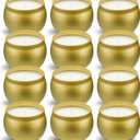 Scented Candles Gift Set, 12 Pack Natural Soy Wax Single tin 4 oz for Family Gatherings, Festive Candles