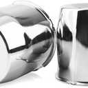 2Pcs 4.25inch Trailer Wheel Center Caps Push Thru 4.25" Bore 4.33" Tall for Wheel Rim, Chrome Silver Wheel Cover