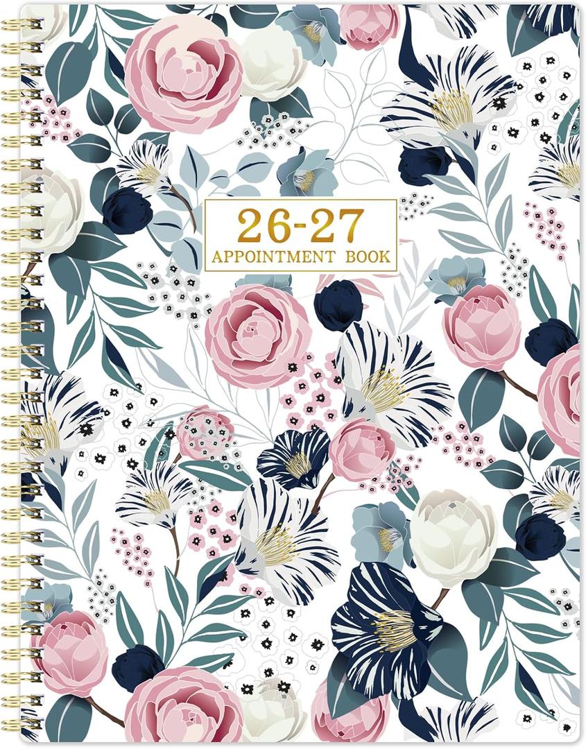 Appointment Book 2026-2027 - Daily Planner 2026-2027, Jul. 2026 - Jun. 2027, Weekly Appointment Book, Hourly Planner with 30-Minute Interval, 8.5" x 11", Colorful Tabs