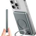 for MagSafe Battery Pack 10000mAh, 20W Ultra Slim Portable Phone Charger with LED Display, Magnetic Power Bank for iPhone 15/14/13/12 Series (Space Gray)