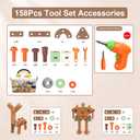 NewFamily 158PCS Kids Construction Drill Set with Electric Drill, STEM Building Toy Tool Kit for Boys & Girls Ages 3 4 5 6 7 8 9 10, Creative Educational Gift