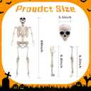 5.75ft Life Size Giant Halloween Skeleton, 69" Posable Full Body Skeleton with Movable Joints, Halloween Skeleton Decorations for Yard Porch Outdoor Indoor Haunted House Graveyard