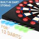 Electronic Dartboard 34 Games 355 Variations with 12 Darts Illuminated Dartboard Dart Storage for 12 Darts