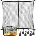 Cargo Net for Pickup Truck Bed - Cargo Nets for Trailer Boat 4'x4' to 8'x8' Truck Beds Netting - Automotive Cargo Net with 6 Hooks
