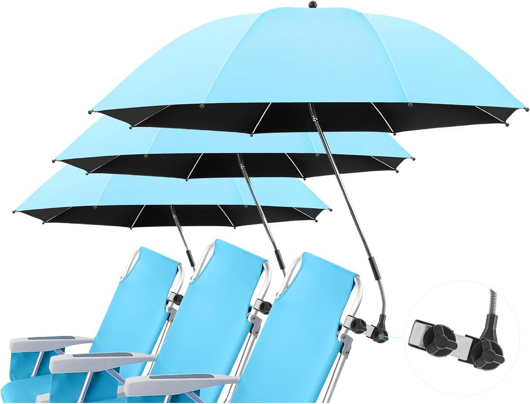 Beach Umbrella, 360 ° Chair Umbrella with Clamp, UPF50+ Shade for Beach, Sand, Patio, Yard (Not Includ Chair)