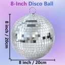 8 Inch Silver Mirror Disco Ball Hanging Decor for DJ Stage Wedding Party Bar