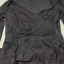 IHOT Women's Sexy V Neck Long Sheer Sleeve Velvet Faux Wrap Ruched Sheath Bodycon Cocktail Party Dress Size L