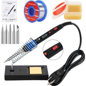 Soldering Iron Kit, 80W 110V LCD Digital Welding Tools, 356-896(180-480), Portable Adjustable Temperature Solder Irons, for Metal, Jewelry, Electric Repairing, DIY