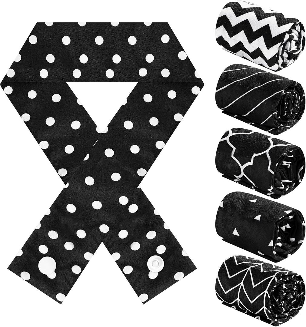 6 Pcs Cooling Neck Wrap with Button Ice Bandana Cooling Scarf for Neck Women Men Hot Summer Outdoors Activities