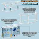 45" Portable Bath Tub No Installation, Foldable Bathtub for Adults, Non-Inflatable Ice Folding Bathubs, Separate Hot SPA Tub for Shower Stall, Family Soaking Baths (Ocean Fish Pattern)