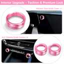 for 2024-2026 Chevy Equinox EV Accessories, 3PCS Premium Aluminum Decorative Switch Ring Trims Knob Cover Set (Pink), Interior Upgrade | Scratch & Wear Resistant | Non-Slip Design