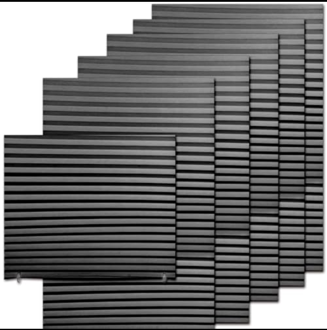 FabuBlinds 6-Pack Temporary Blackout Pleated Shades for Windows, Fabric Pleated Blinds with Adhesive, No Tools No Drilling Free Cut Size Room Darkening Shades (Light Filtering - Black 35x71inch)