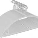 TIMMY Plastic Hangers 50 Pack No Shoulder Bump Suit Hangers Non Slip Space Saving Clothes Hangers Curved Design to Protect Clothes Shape(Grey) (Gray)