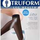 Truform Sheer Compression Stockings, 15-20 mmHg, Women's Knee High Length, Open Toe, 20 Denier, Nude, Large