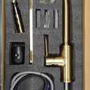 RULIA Kitchen Faucet, Kitchen Sink Faucet, Sink Faucet, Pull-Down Kitchen Faucets, Bar Kitchen Faucet, Brushed Brass, Metal Spray Head, RB1068