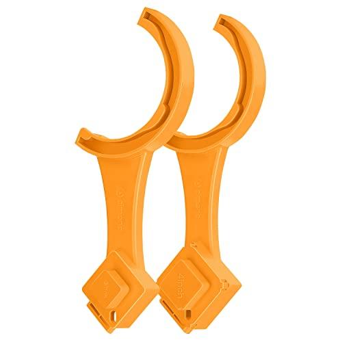 ACIMONE 2 PCS RV Sewer Hose Wrench, Multi-Purpose RV Sewer Hose Wrench, RV Sewer Cleanout Cap Removal Wrench, Fit Most 3-Inch and 4-Inch Male/Female Camper Sewer Caps for Black Water Tank, Orange