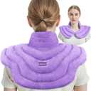 MORLIDEN Neck Heating Pad Microwavable for Shoulders, Warmer Wrap Microwave Heating Pad for Neck and Shoulders for Pain Relief (Purple)