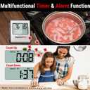 ThermoPro TP16 Large LCD Digital Cooking Food Meat Thermometer for Smoker Oven Kitchen BBQ Grill Thermometer Clock Timer with Stainless Steel Temperature Probe (Light Silver)