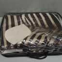 Zebra Rug 4.6x5.2 ft Area Rugs Beige and Brown Rug Funky Area Rugs for Bedroom Living Room Dining Room Kitchen Bathroom Animal Rug Non-Slip-No Fur