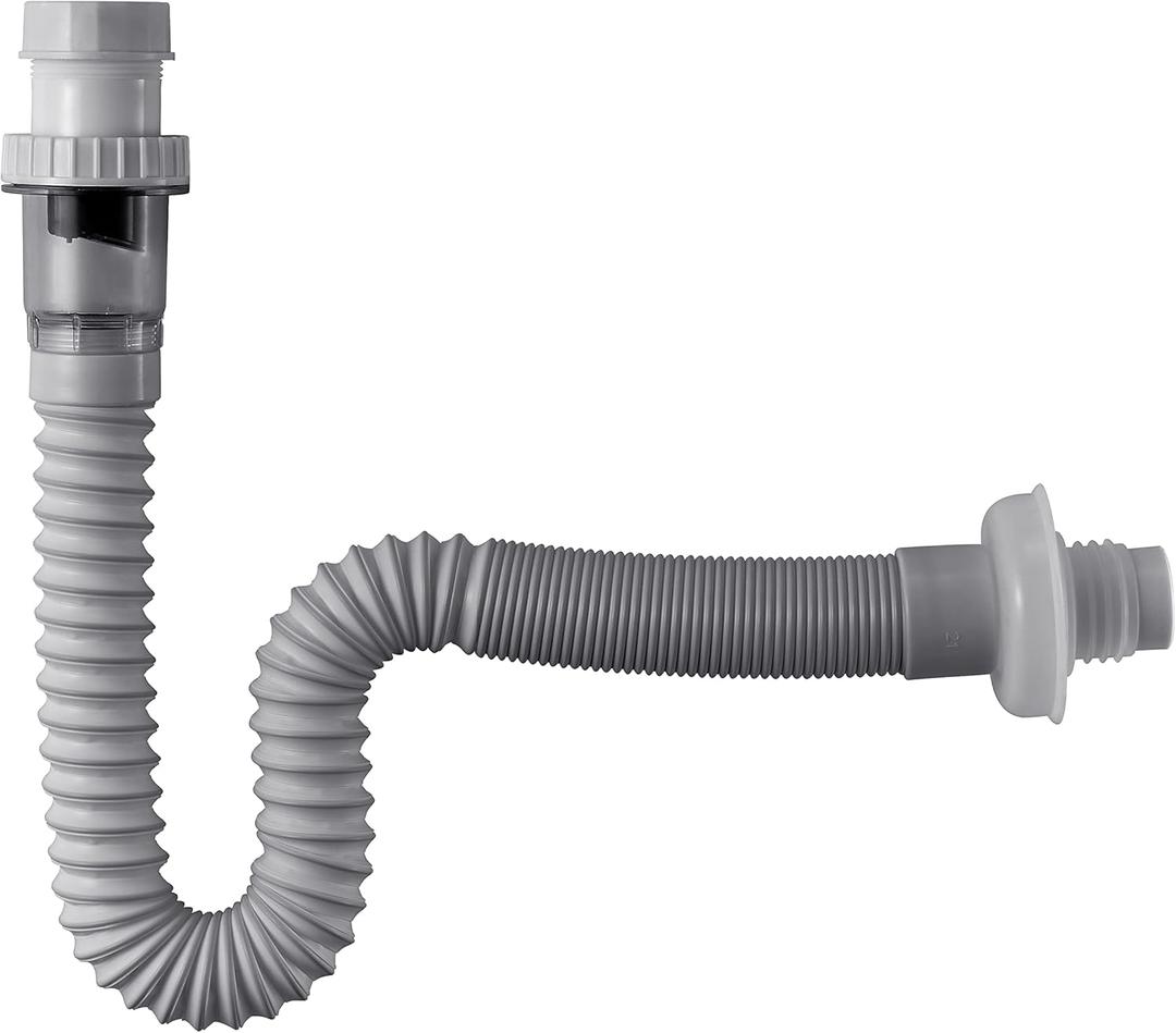 1-1/4 Inch Anti-Odor Expandable Flexible Universal Sink Drain Pipe Wash Basin S Tube Down Tube P Trap Tubing (1 1/4 C)