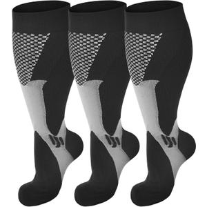 HYRIXDIRECT Compression Socks for Women Wide Calf 20-30 mmHg Plus Size Compression Stockings Knee High Socks for Men