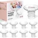 Flange Inserts 8PCS 21mm for 24mm Flange/Shield, Flange Sizing Kit Silicone Flange Insert, Breastfeeding Essentials Kit for New Moms