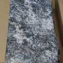 3x12 ft Non Skid Hallway Runner Rug - Long Washable Stain Resistant Low Pile Thin Carpet Runners for Kitchen Entryway Bathroom,Modern Abstract NeutralBlue Grey,3x12