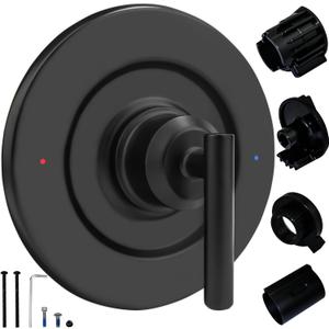 T2901BL Shower Handle Replacement for Moen T2901BL Gibson Posi-Temp Valve Trim Kit, Compatible with Moen 2510/2520/2570/2590 Shower Valve, Matte Black Lever Handle